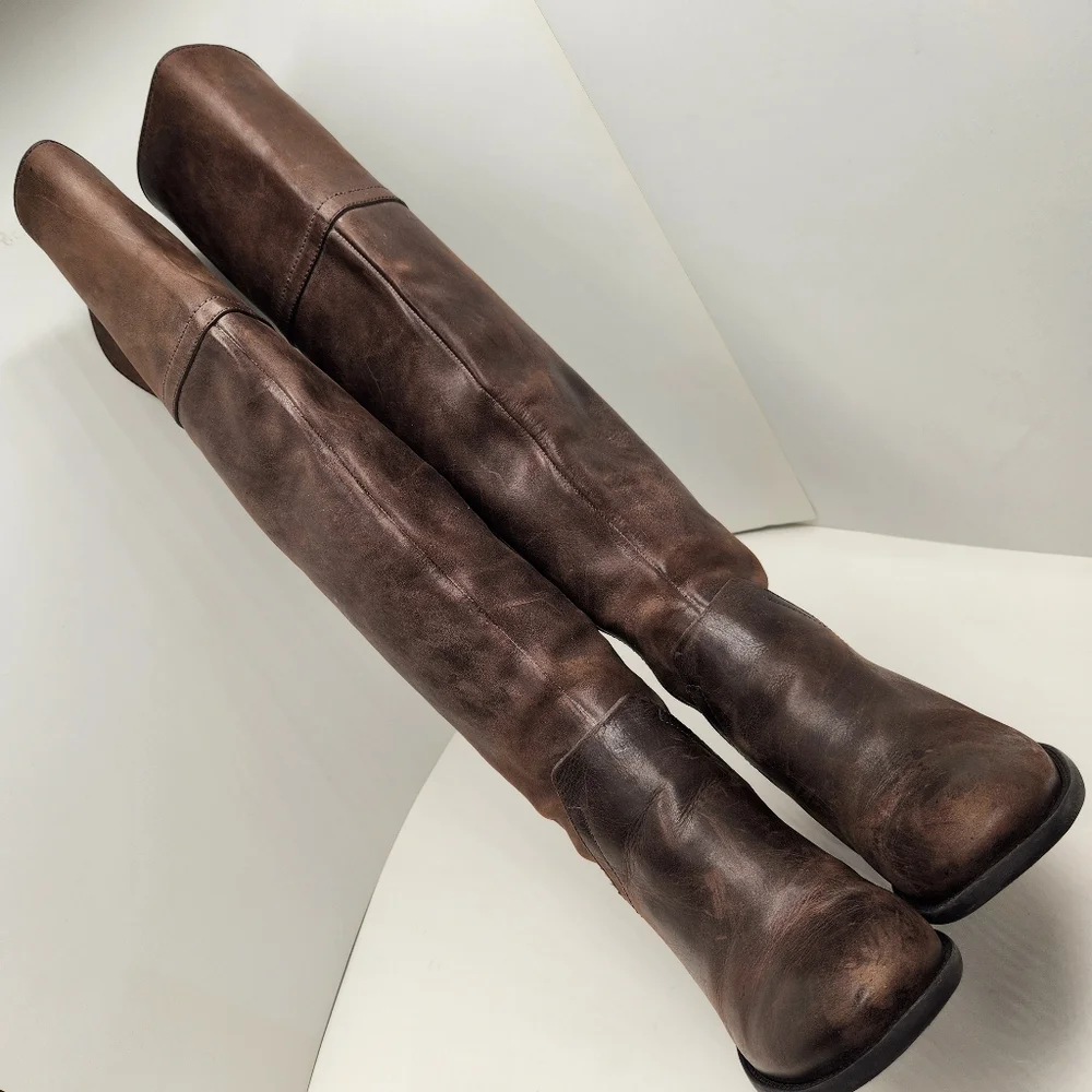 Vince Camuto Over The Knee Boots 6.5 Brown Leather Bendra Tall Comfort Casual